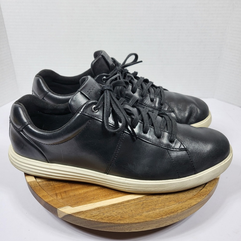 Cole Haan Men's Reagan Grand Sneaker Black Leather C32499‎ Size 10.5
